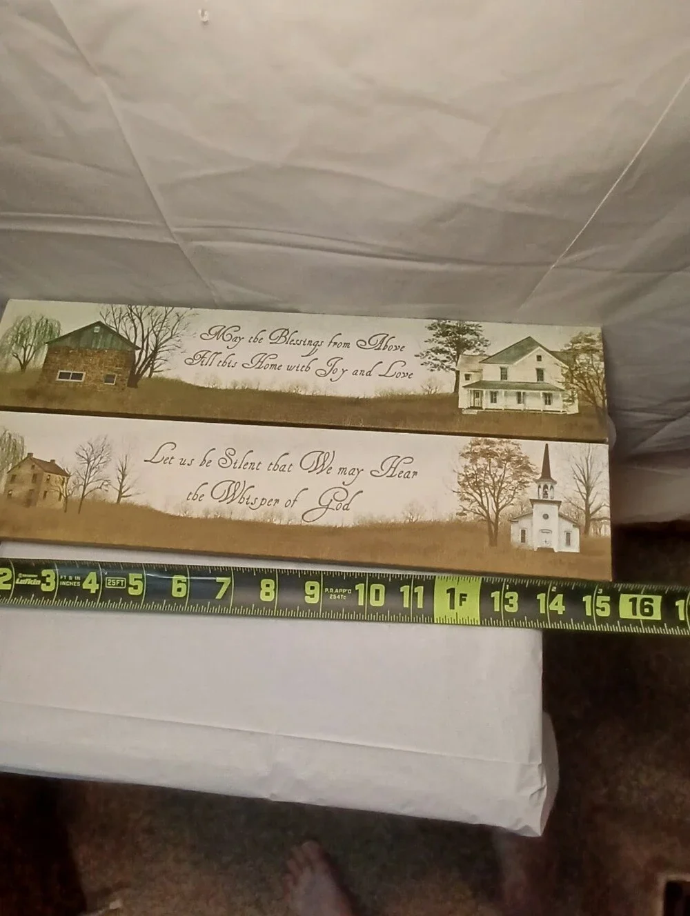 Rustic Home Wall Decor Set - Beige and Brown Inspirational Signs Quotes Blessing